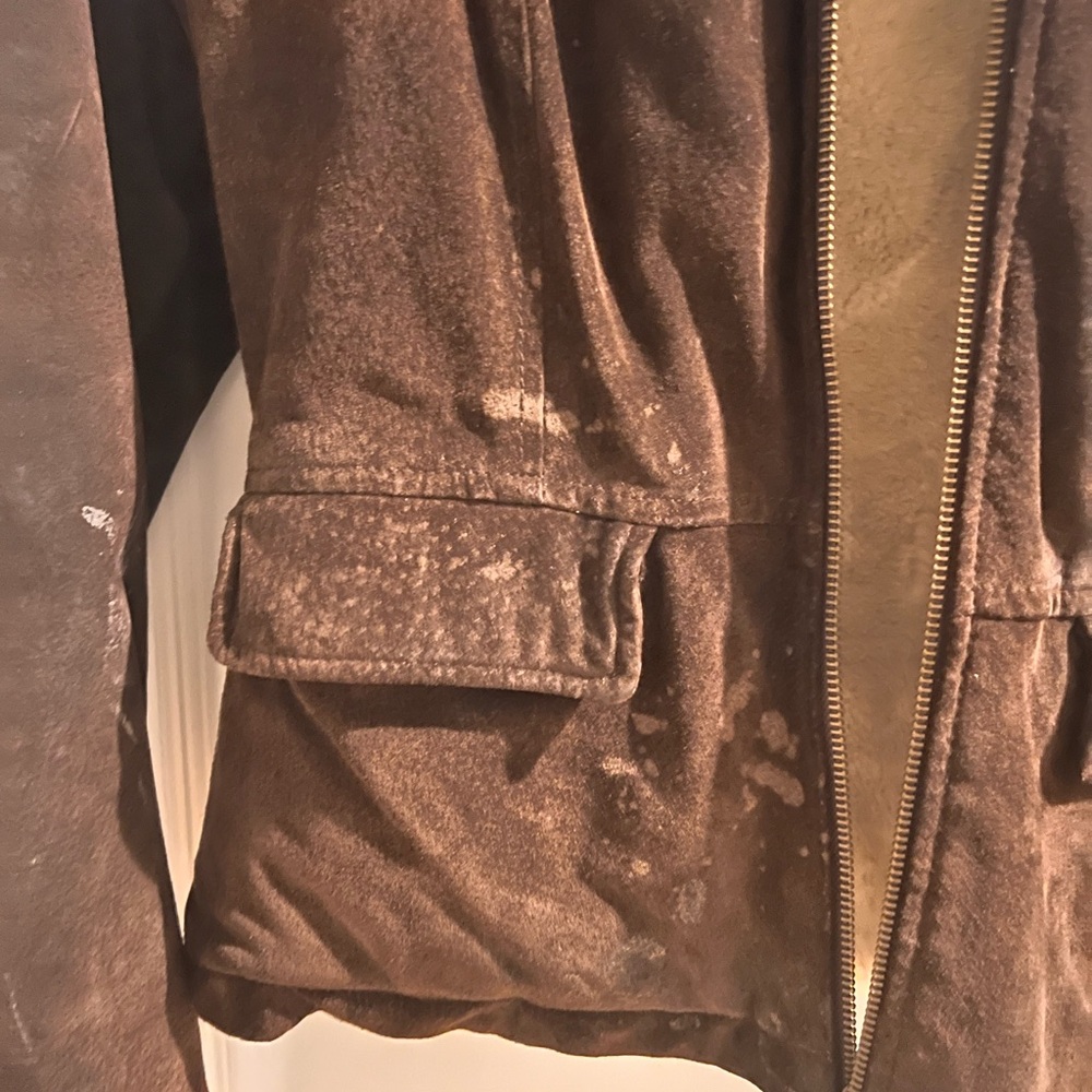 🌹Vintage 1999's  Wilson's Leather Maxima Women Suede Coat Faux Fur Lining Jacket - Picture 2 of 16